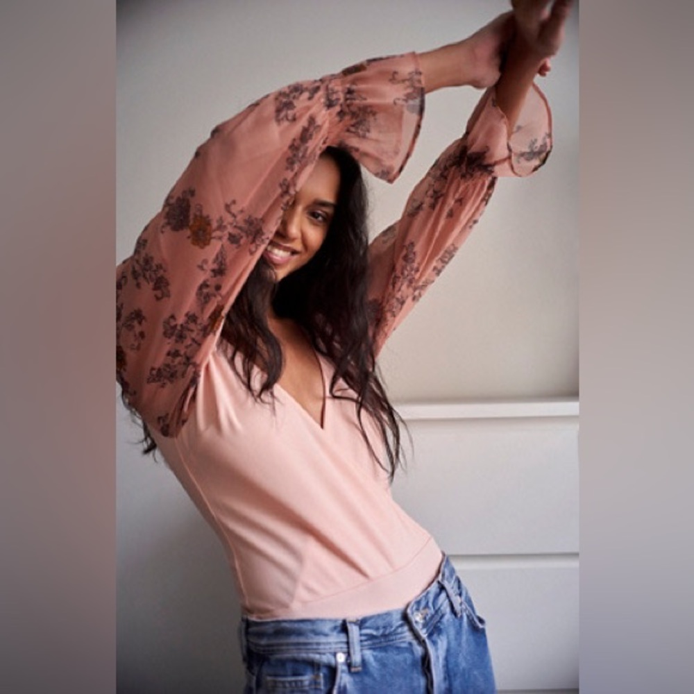 Free People Puff-ect Printed Bodysuit